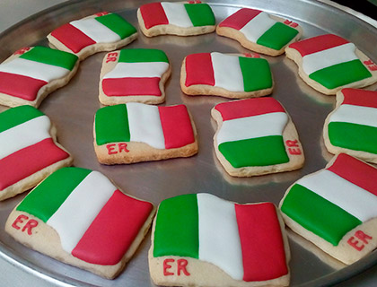 Biscoitos Decorados Bandeira da Itlia com Iniciais