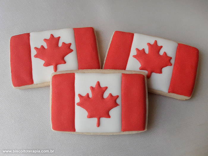 Biscoito Decorado Bandeira do Canad