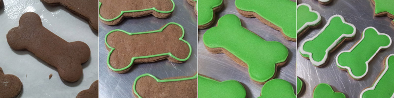 Biscoitos Decorados de Osso e Patinha Verdes