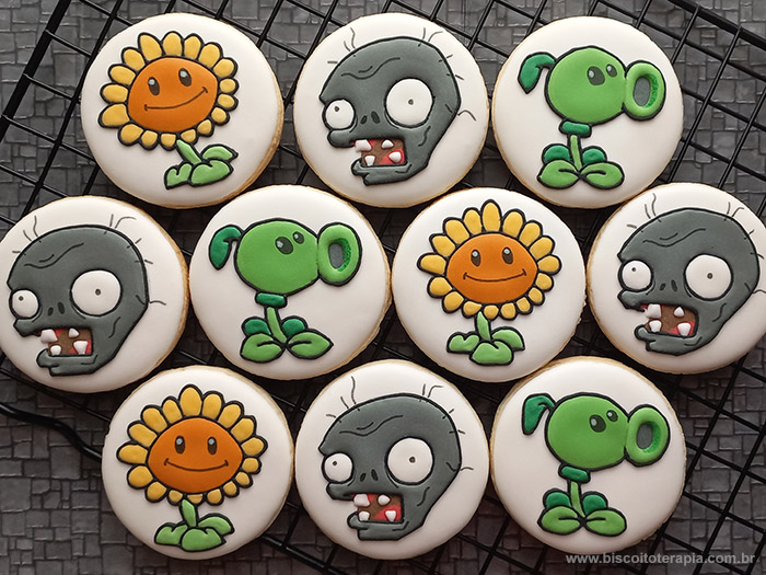 Biscoitos Decorados de Plants vs Zombies
