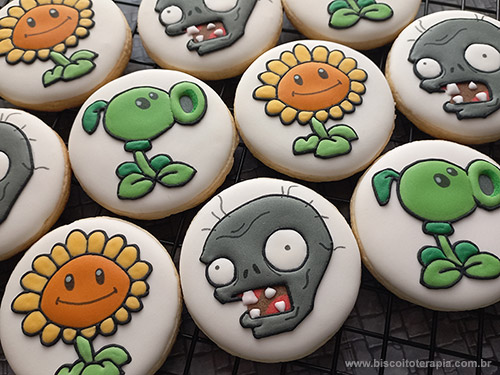Biscoitos Decorados de Plants vs Zombies